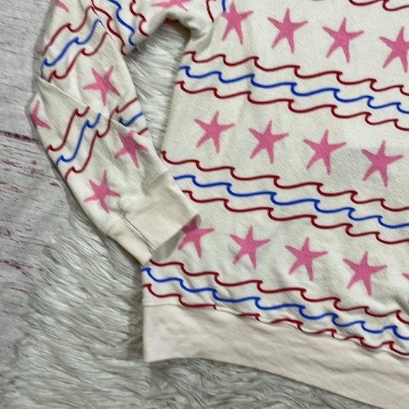 Wildfox Sea Stars & Stripes Baggy Beach Jumper Sweatshirt - Picture 9 of 11